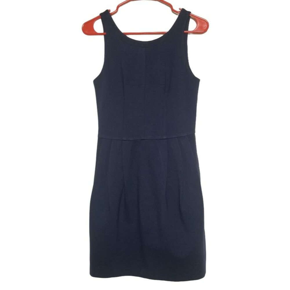Rebecca Minkoff Womens Sz 2 Sheath Dress Navy Blue Knee Length Back Zip